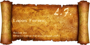 Lapos Ferenc névjegykártya